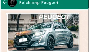Peugeot 208, plantilla de campaña Belchamp Peugeot
