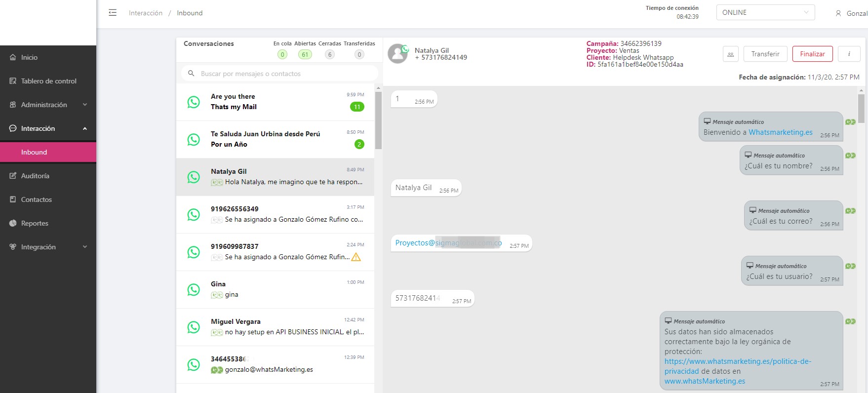 Plataforma de Atención al cliente vía Whatsapp, la clave de la fidelización